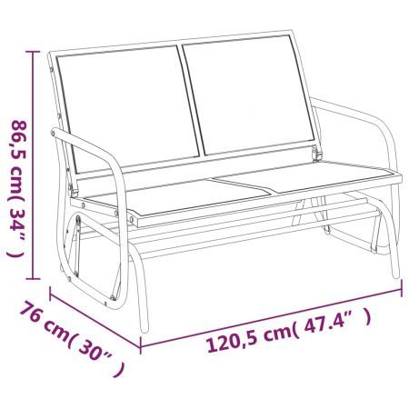 Garden Glider Bench Black 120.5x76x86.5 cm Textilene&Steel