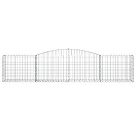 Arched Gabion Baskets 2 pcs 400x50x80/100 cm Galvanised Iron