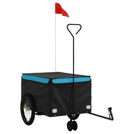 Bike Trailer Black and Blue 45 kg Iron