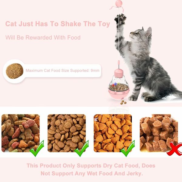 Cat Interactive Toys for Indoor Cats Kitten Wand Toy, Kitty Funny Balls Slow Food Dispenser Feeder Treat Dispensing Feeding Pet Supplies Birthday Gift