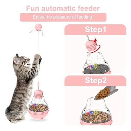 Cat Interactive Toys for Indoor Cats Kitten Wand Toy, Kitty Funny Balls Slow Food Dispenser Feeder Treat Dispensing Feeding Pet Supplies Birthday Gift