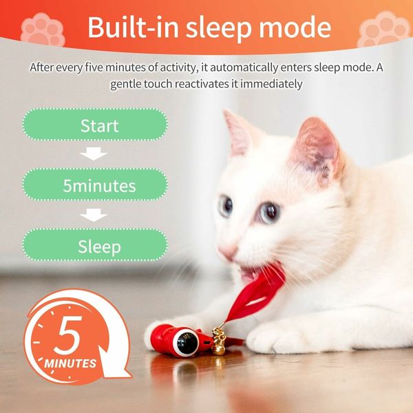 Interactive Cat Toys, Rechargeable Automatic Cat Toy with Feather and Bell for Indoor Cats Fast Rolls on Thin Carpet, Motion Activated Cat Toy