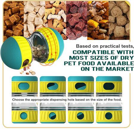 Dog Food Puzzle Toy Adjustable Treat Dispensing Food Dispenser Slow Feeder Bowls Puppy Enrichment Toy Ball Dog Interactive Chase Training Toys for Small Medium Large Dogs, Gren