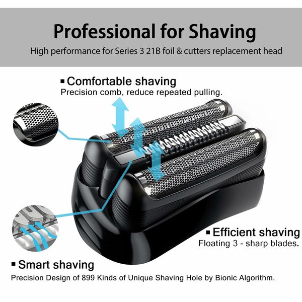 21B S3 Electric Replacement Shaver Head Accessories for Series3 Shaving Razor Head,Suitable for Braun S3 3040s 3000s 3050cc 3010s 3070cc 3080s 3090s 310s 3020s 330s 370cc-4 380s-4,3090cc Etc