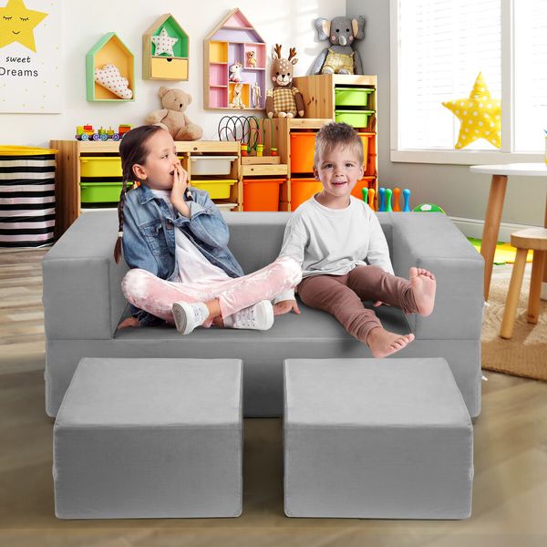 Modular Kids Sofa Set Play Couch Convertible Lounge Chair Ball Pit Toddler Playset Sectional Cushion Comfy Armchair Bed Activity Centre Playroom