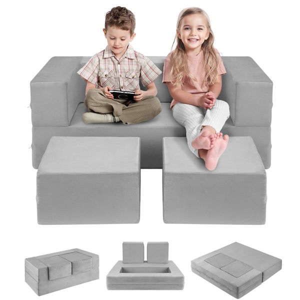 Modular Kids Sofa Set Play Couch Convertible Lounge Chair Ball Pit Toddler Playset Sectional Cushion Comfy Armchair Bed Activity Centre Playroom