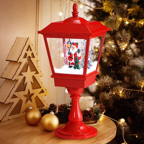 Christmas Led Street Light Snowing Post Xmas Decoration Ornaments Lantern Music Table Lamp Indoor Outdoor Path Garden Main Gate Pole Pillar