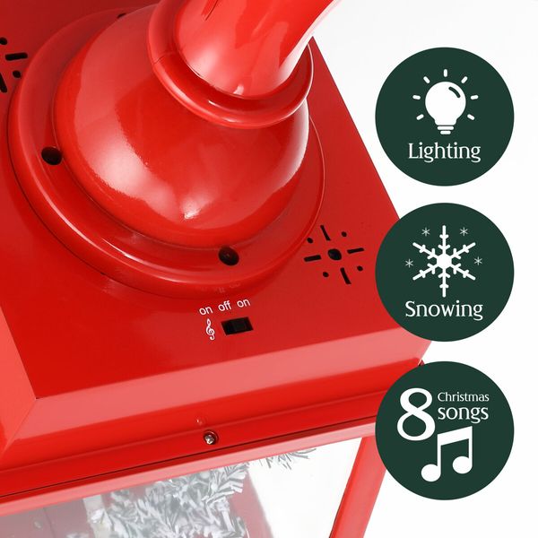 Christmas Led Street Light Snowing Post Xmas Decoration Ornaments Lantern Music Table Lamp Indoor Outdoor Path Garden Main Gate Pole Pillar