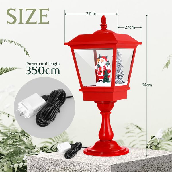 Christmas Led Street Light Snowing Post Xmas Decoration Ornaments Lantern Music Table Lamp Indoor Outdoor Path Garden Main Gate Pole Pillar