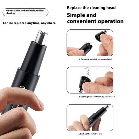 Rechargeable 3 in 1 USB Nose Hair Trimmer Kit Waterproof Electric Facial Hair Trimmer for Men Clippers