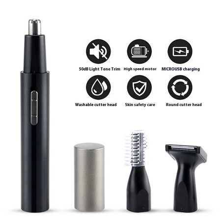 Rechargeable 3 in 1 USB Nose Hair Trimmer Kit Waterproof Electric Facial Hair Trimmer for Men Clippers