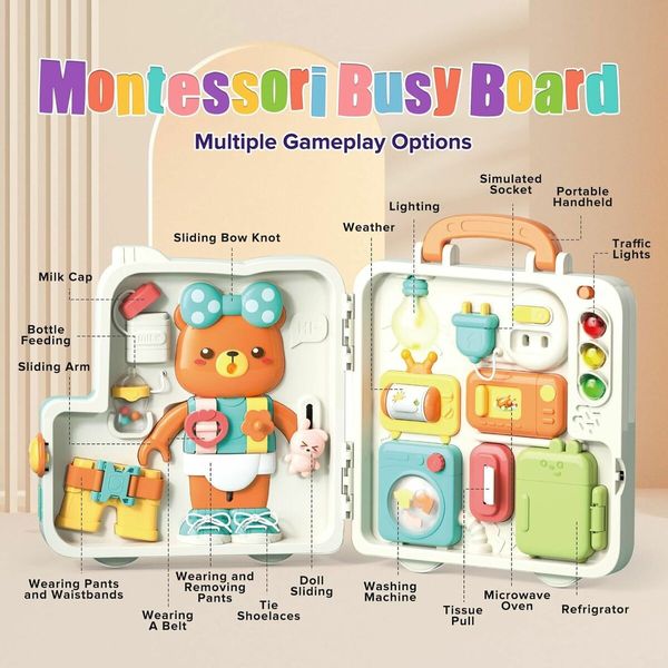 Puzzle Busy Board Montessori Toys Battery Power Musical Educational Toys Learning Toys Christmas Birthday Gift Kids