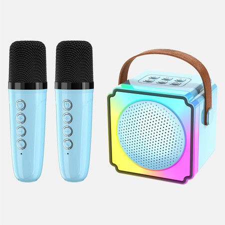 Mini Karaoke Machine for Kids,Portable Bluetooth Karaoke Machine with 2 Wireless Microphones, for Birthday Home Party,Gift for Girls Boys