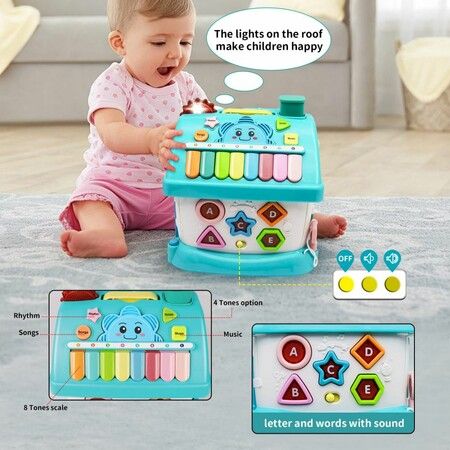 Puzzle Busy Board Montessori Toys Battery PowerSound Lights Music Clock Telephone Car Learning Toys Christmas Birthday Gift Kids