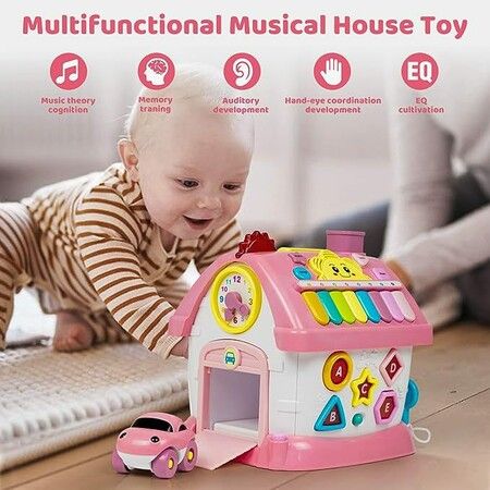 Puzzle Busy Board Montessori Toys Battery PowerSound Lights Music Clock Telephone Car Learning Toys Christmas Birthday Gift Kids