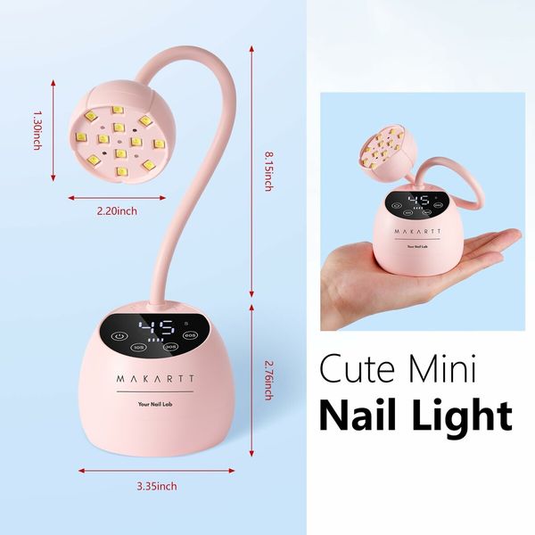 UV LED Nail Lamp for Gel Nails Dryer Cherie Cordless with 4 Times,Auto Sensor Professional Fast Flash Curing for Gel Polish Nail Art