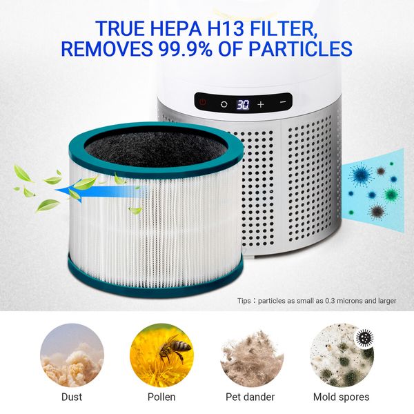 Tower Fan Heater Cooler 3in1 Electric Bladeless Oscillating Space Hot Cool Air HEPA Filter Purifier Remote Control Timer