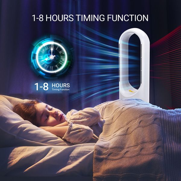 Tower Fan Heater Cooler 3in1 Electric Bladeless Oscillating Space Hot Cool Air HEPA Filter Purifier Remote Control Timer