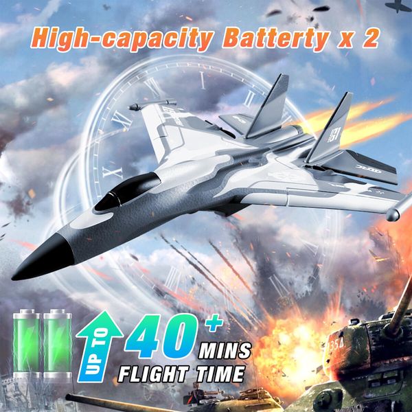 3CH RC Airplane,RC Plane with Night Light,2.4GHz F-22 Remote Control Airplane with 6-axis Gyro Stabilizer Easy to Fly Fighter Aircraft