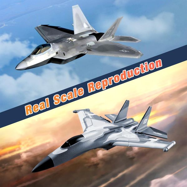 3CH RC Airplane,RC Plane with Night Light,2.4GHz F-22 Remote Control Airplane with 6-axis Gyro Stabilizer Easy to Fly Fighter Aircraft