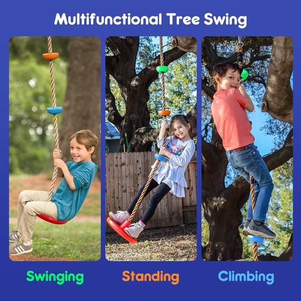 Outdoor Kids Swing Set Toys 5in1 Playset Basketball Hoop Football Goal Gate Climb Tree Saucer Child Backyard Playground Activity Centre Equipment