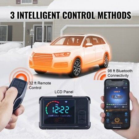 8 KW Diesel Air Heater, Bluetooth App Control All-on-one Diesel Heater with Automatic Altitude Adjustment, Remote Control and LCD, Portable Parking Heater for Home RV Trailer Camper Van Boat