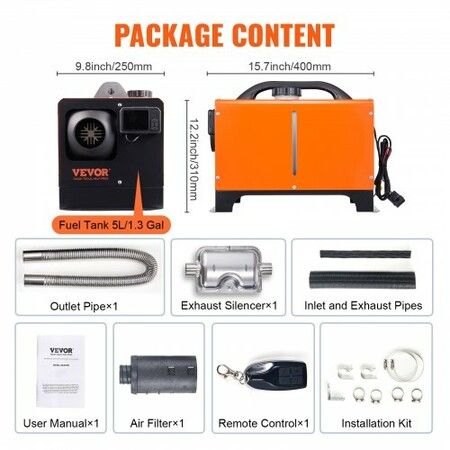 8 KW Diesel Air Heater, Bluetooth App Control All-on-one Diesel Heater with Automatic Altitude Adjustment, Remote Control and LCD, Portable Parking Heater for Home RV Trailer Camper Van Boat