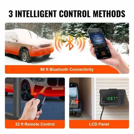 Bluetooth App Control Diesel Air Heater, 12V 2KW Diesel Heater with Automatic Altitude Adjustment, Remote Control and LCD, Diesel Parking Heater for RV Trailer Camper Van Boat And Indoors