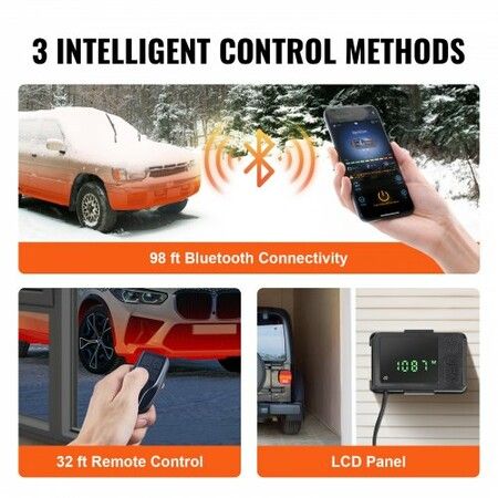 Bluetooth App Control Diesel Air Heater, 12V 5KW Diesel Heater with Automatic Altitude Adjustment, Remote Control and LCD, Diesel Parking Heater for RV Trailer Camper Van Boat And Indoors