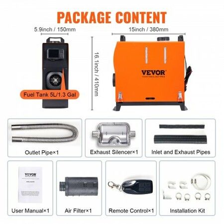 8 KW Diesel Air Heater, Bluetooth App Control All-on-one Diesel Heater with Automatic Altitude Adjustment, Remote Control and LCD, Portable Parking Heater for Home RV Trailer Camper Van Boat