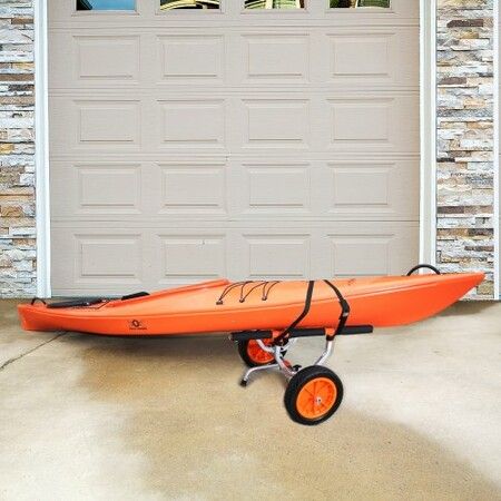 Adjustable Kayak Cart Canoe Boat Carrier 450lbs Load with 12'' Solid Tires