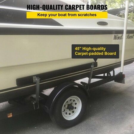 Boat Trailer Guide-ons 47" Rustproof Trailer Guides w/Carpet-padded Boards