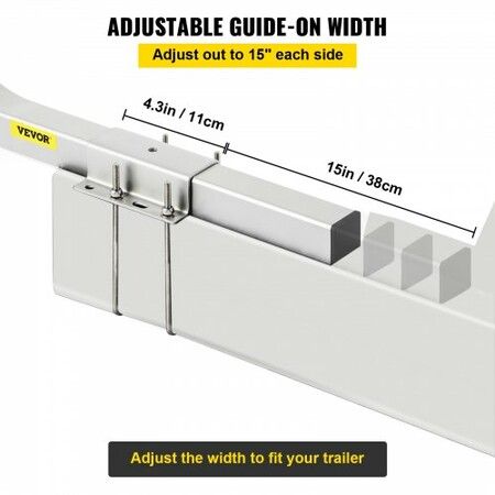 Boat Trailer Guide-on, 22", 2PCS Steel Trailer Post Guide ons, with White PVC Tube Covers, Complete Mounting Accessories Included, for Ski Boat, Fishing Boat or Sailboat Trailer
