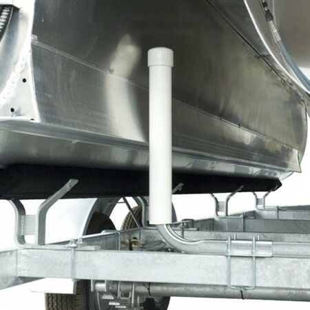 Boat Trailer Guide-on, 22", 2PCS Steel Trailer Post Guide ons, with White PVC Tube Covers, Complete Mounting Accessories Included, for Ski Boat, Fishing Boat or Sailboat Trailer