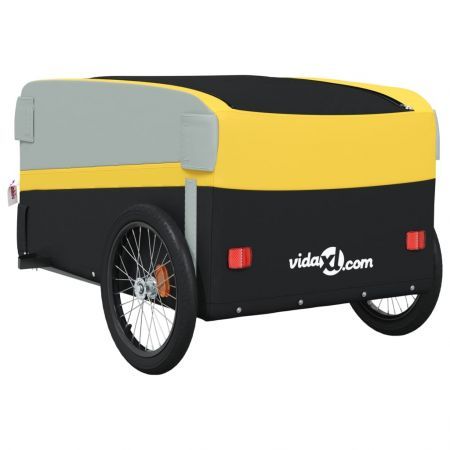 Bike Trailer Black and Yellow 45 kg Iron