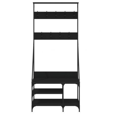 Clothes Rack with Shoe Storage Black 80x40x184 cm