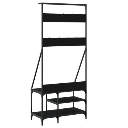 Clothes Rack with Shoe Storage Black 80x40x184 cm