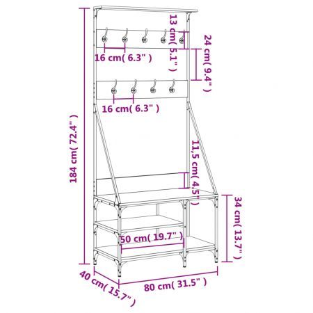 Clothes Rack with Shoe Storage Black 80x40x184 cm