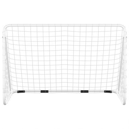 Football Goal with Net White 180x90x120 cm Steel