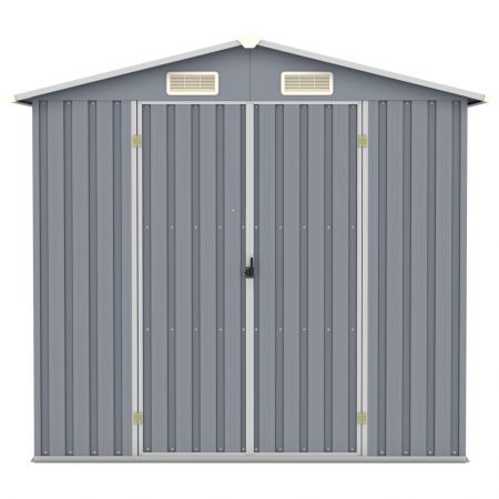 Garden Shed Grey 205x129x183 cm Galvanised Steel