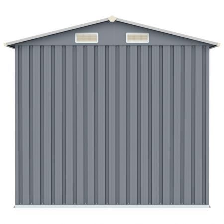 Garden Shed Grey 205x129x183 cm Galvanised Steel