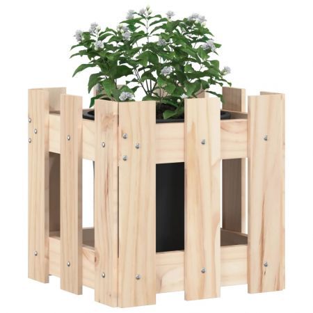 Garden Planter with Fence Design 30x30x30 cm Solid Wood Pine