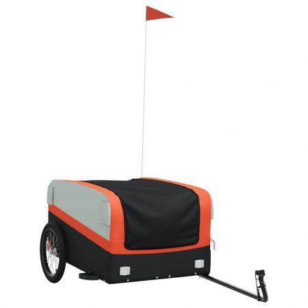 Bike Trailer Black and Orange 45 kg Iron