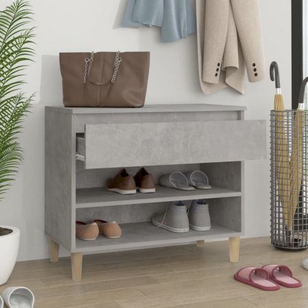 Shoe Cabinet Concrete Grey 70x36x60 cm Engineered Wood