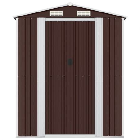 Garden Shed Dark Brown 192x191x223 cm Galvanised Steel