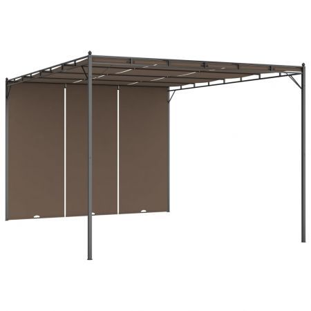 Garden Gazebo with Side Curtain 4x3x2.25 m Taupe