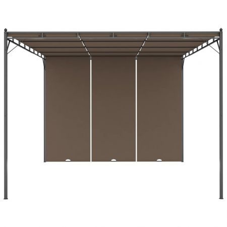 Garden Gazebo with Side Curtain 4x3x2.25 m Taupe