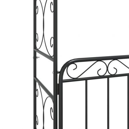 Garden Arch with Gate Black 108x45x235 cm Steel