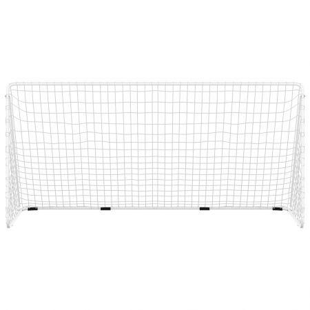 Football Goal with Net White 366x122x182 cm Steel