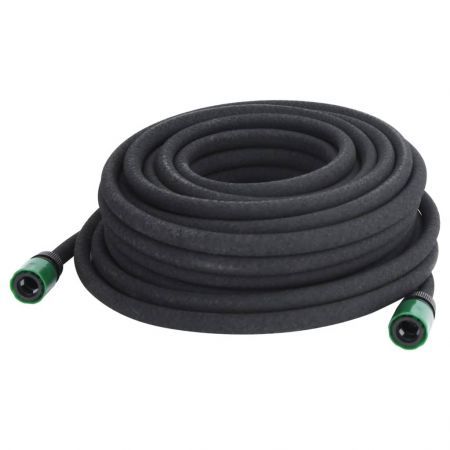 Garden Soaker Hose Black 0.6" 25 m Rubber